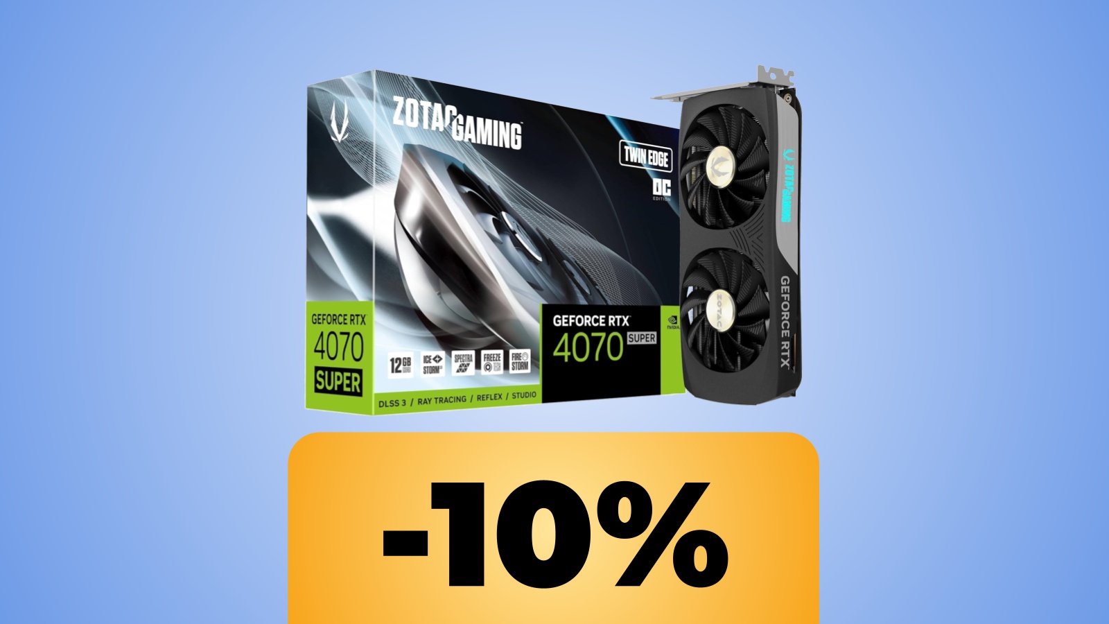 scheda grafica ZOTAC RTX 4070 Super 12GB Twin Edge OC e lo sconto di Amazon