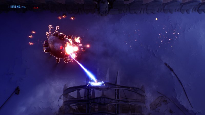 L'attacco secondario aggancia bersagli che si trovano a terra in CYGNI: All Guns Blazing