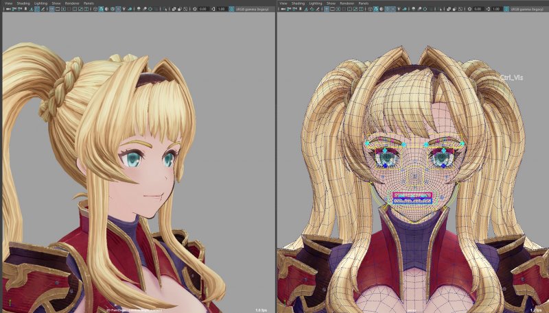 Il modello 3D di Zeta. La forma del volto cambia automaticamente a seconda dell'angolazione della telecamera