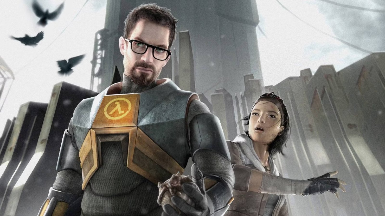 Gordon Freeman e Alyx in un'illustrazione di Half-Life 2