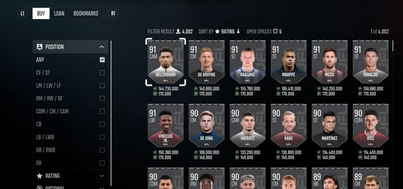 Il mercato di UFL, attraverso il quale si possono ingaggiare i calciatori