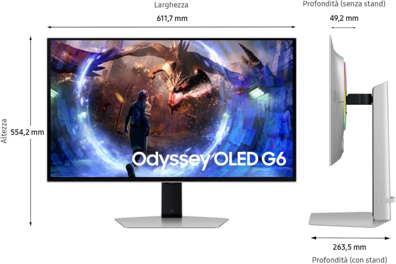 Le dimensioni del monitor Samsung Le dimensioni del monitor Samsung