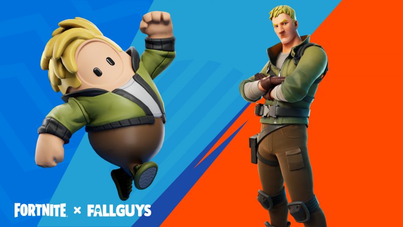Un personaggio di Fall Guys in versione Fortnite Un personaggio di Fall Guys in versione Fortnite