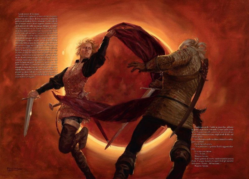 Un esempio delle pagine illustrate di The Witcher Il Male Minore in versione illustrata Un esempio delle pagine illustrate di The Witcher Il Male Minore in versione illustrata