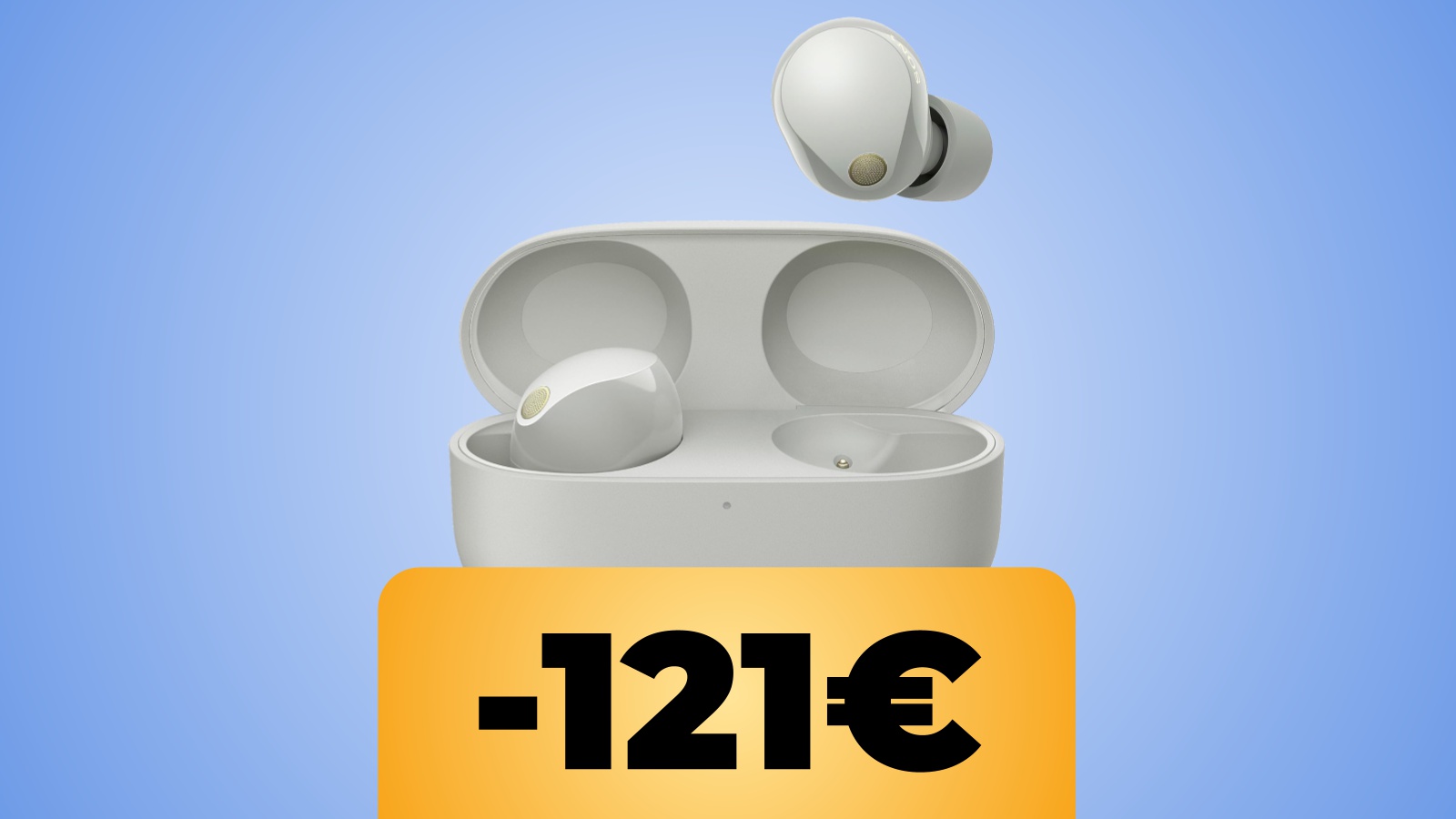 Gli auricolari Sony WF-1000XM5 con custodia di ricarica e lo sconto di Amazon