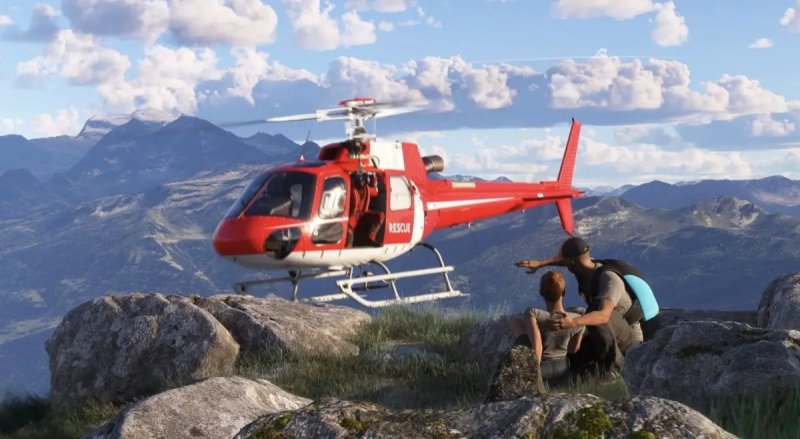 Un elicottero di soccorso in Microsoft Flight Simulator 2024 Un elicottero di soccorso in Microsoft Flight Simulator 2024