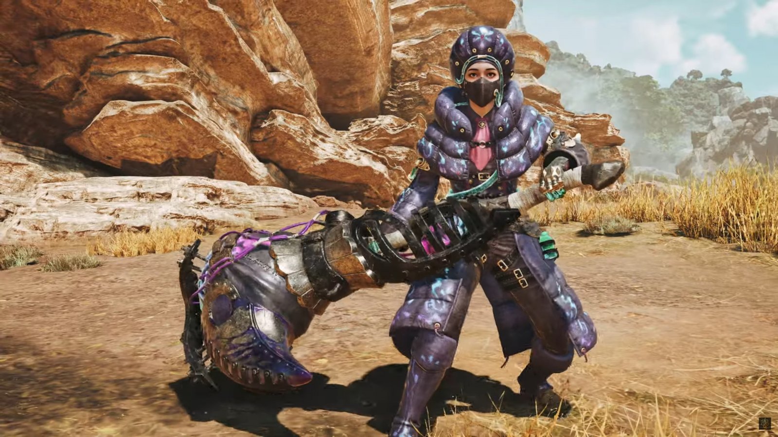 Una cacciatrice di Monster Hunter Wilds che impugna il Martello