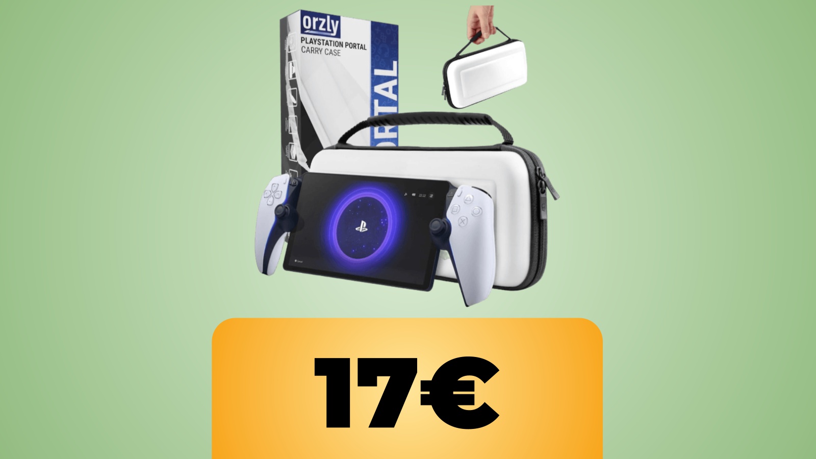 La custodia da trasporto per PS Portal marcata Orzly e il prezzo su Amazon