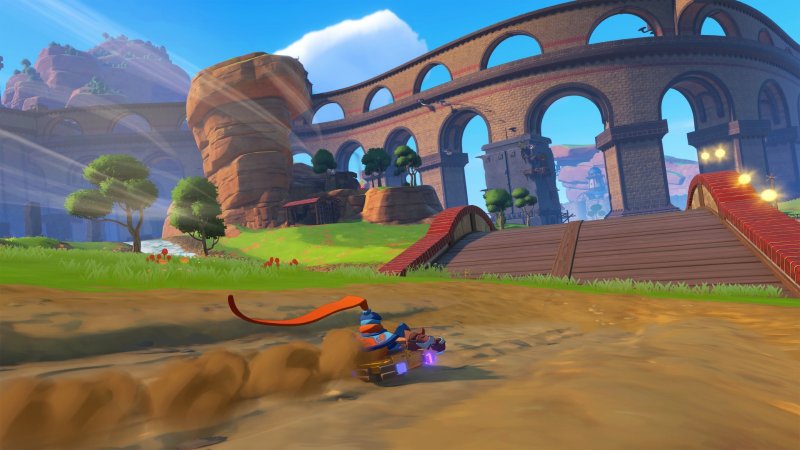 Il protagonista di The Knightling mentre scivola col suo scudo attraverso il mondo di gioco