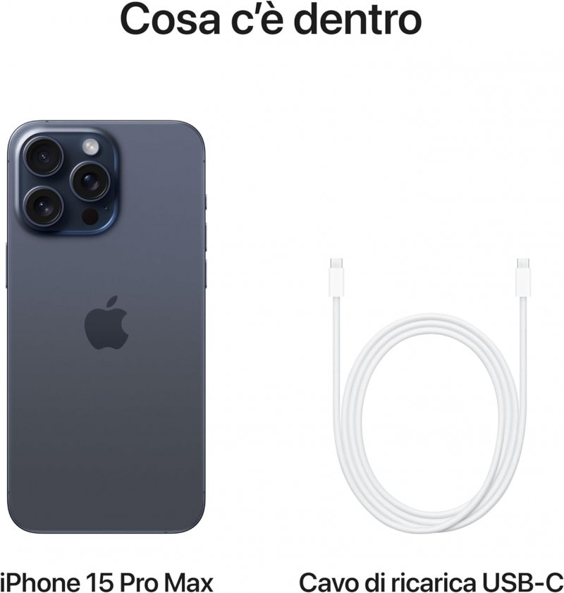 I contenuti della confezione dello smartphone Apple iPhone 15 Pro Max