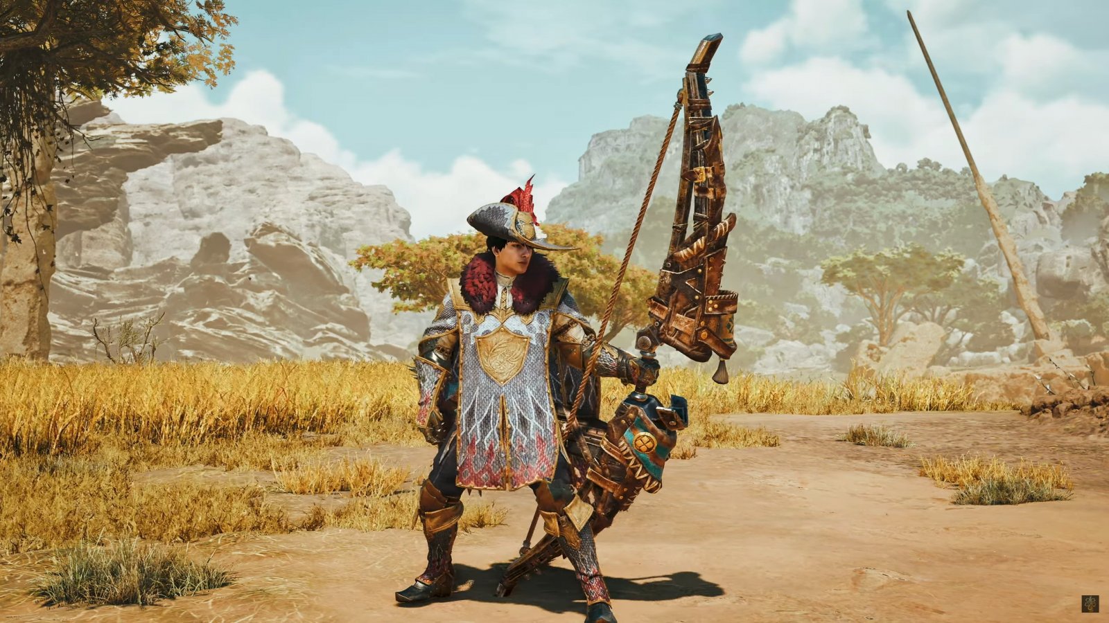 Un cacciatore di Monster Hunter Wilds con l'arco