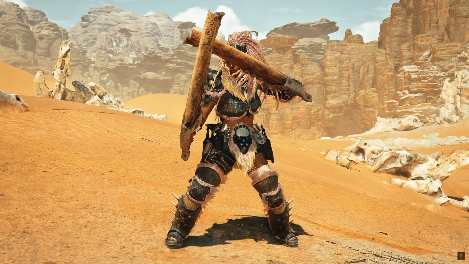 Un cacciatore di Monster Hunter Wilds con le Doppie Lame