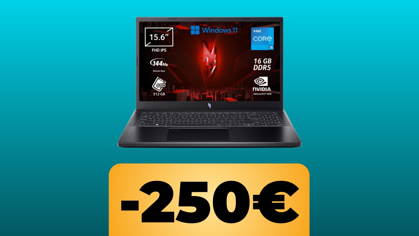 Il notebook da gaming Acer Nitro V e lo sconto di Amazon