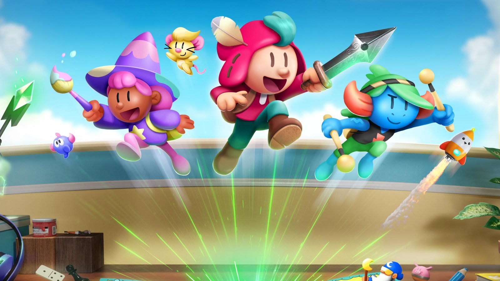 I tre personaggi del videogioco The Plucky Squire