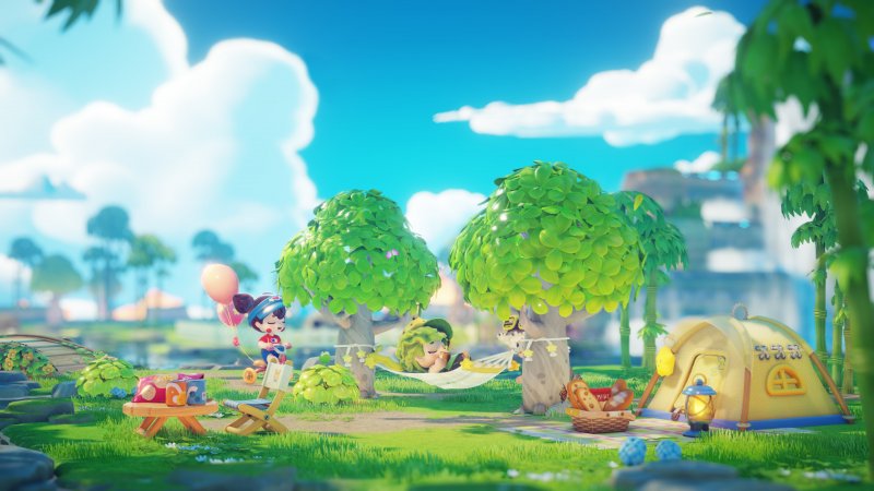 Siete su un'isola nel cielo, ma, se non volete approfittare della capacità di volare del vostro alter ego, potete sempre accamparvi da qualche parte