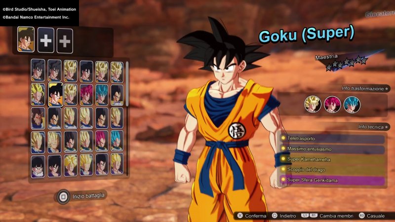 I personaggi a disposizione sono davvero tanti, il sogno di ogni appassionato di Dragon Ball