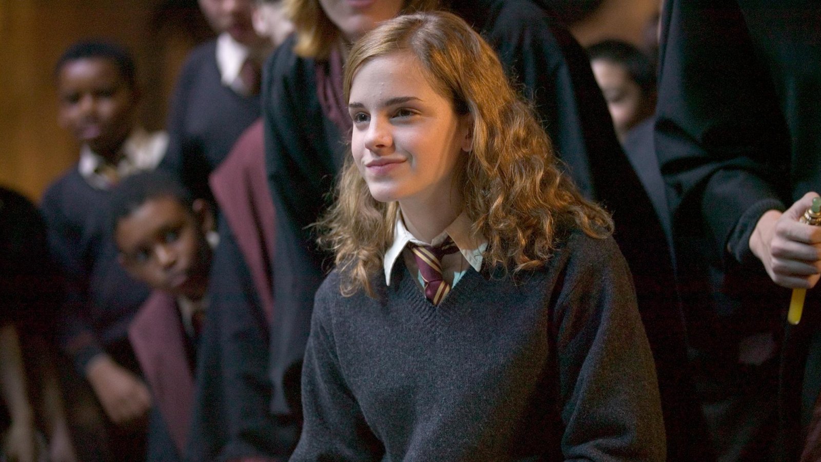 Hermione Granger che sorride in Harry Potter e il Calice di Fuoco