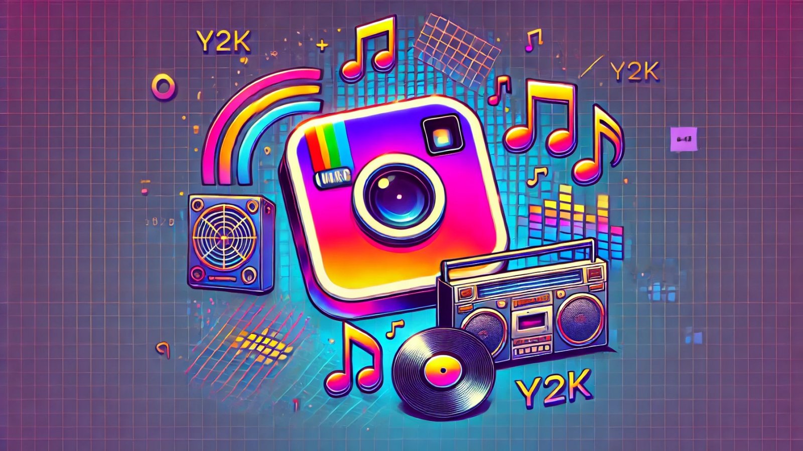 Un logo di Instagram anni 2000 come immaginato da Dall-E