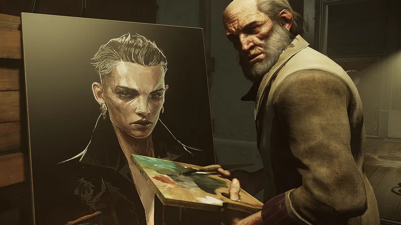 Un pittore che dipinge in Dishonored