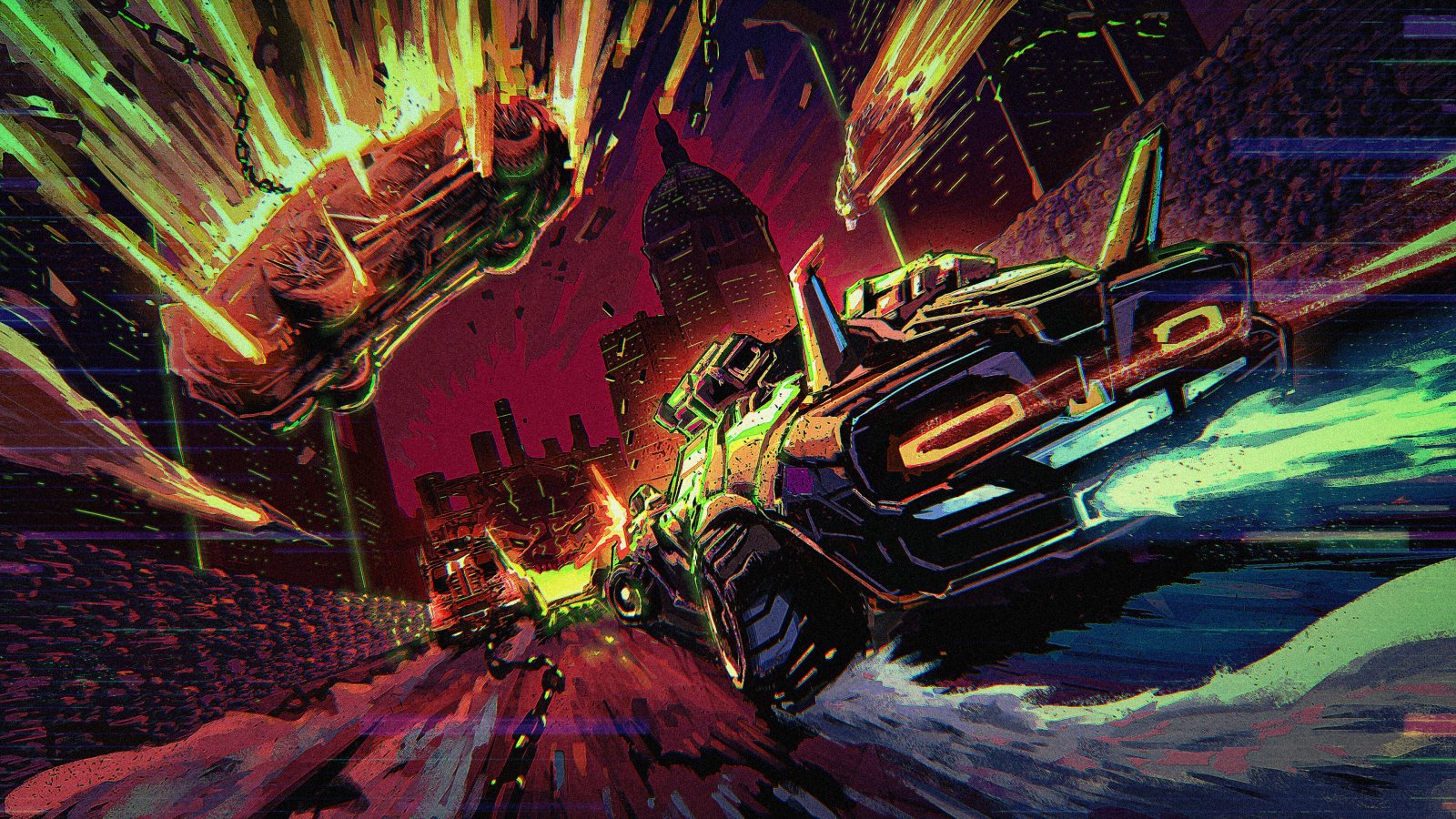 Un artwork di Fatal Run 2089 che rappresenta una corsa su strada