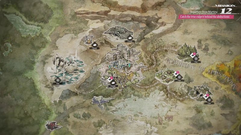 La mappa del mondo di Metaphor: ReFantazio. Viaggiando da un posto all'altro bisognerà ingannare il tempo con una serie di attività a bordo del Trasvettore