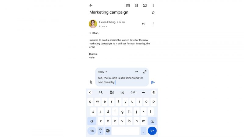 La nuova funzione di risposta rapida di Gmail per Android