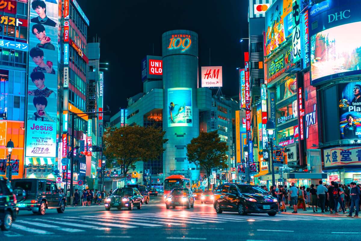 Un'immagine di Shibuya, a Tokyo