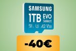 La Scheda MicroSD di Samsung da 1 TB con adattatore SD incluso è al prezzo minimo storico su Amazon - Notizia