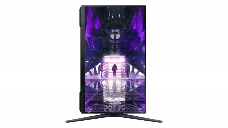 Il Samsung Monitor Gaming Odyssey G3 con lo schermo girato in verticale