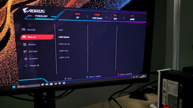 L'OSD del monitor GIGABYTE