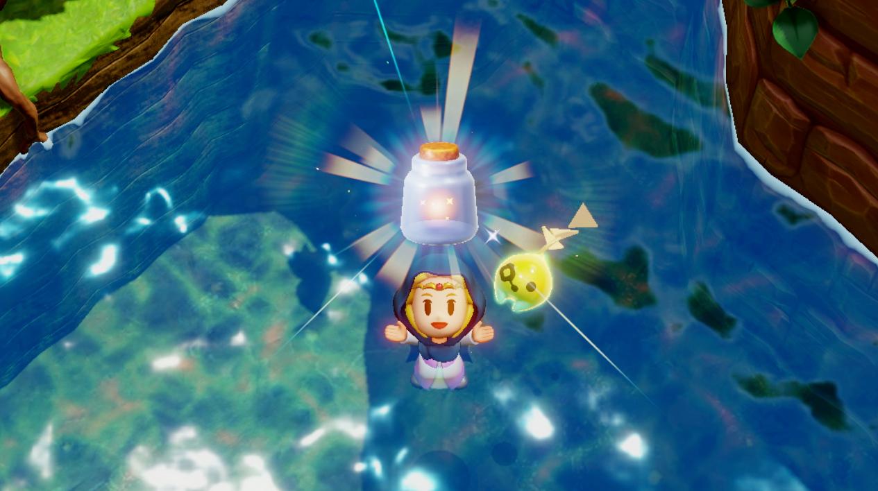 Zelda in acqua nel videogioco The Legend of Zelda: Echoes of Wisdom