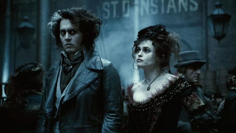Johnny Depp ed Helena Bonham Carter in una scena di Sweeney Todd Johnny Depp ed Helena Bonham Carter in una scena di Sweeney Todd