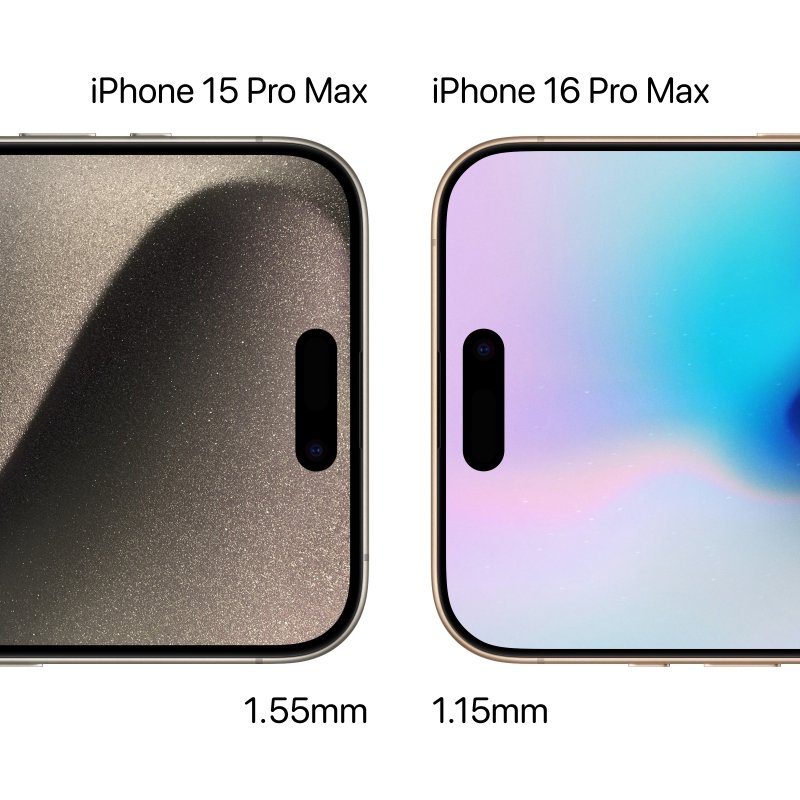 Lo spessore delle cornici di iPhone 15 Pro Max e iPhone 16 Pro Max a confronto Lo spessore delle cornici di iPhone 15 Pro Max e iPhone 16 Pro Max a confronto