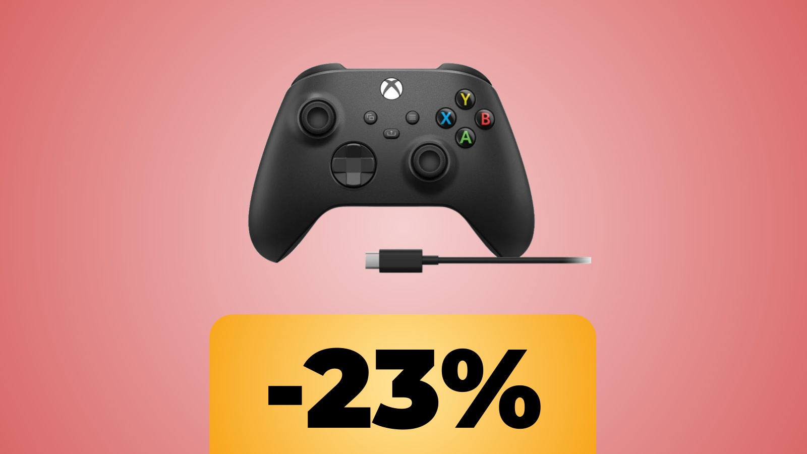 Il controller Xbox nero con cavo USB-C e lo sconto su Amazon