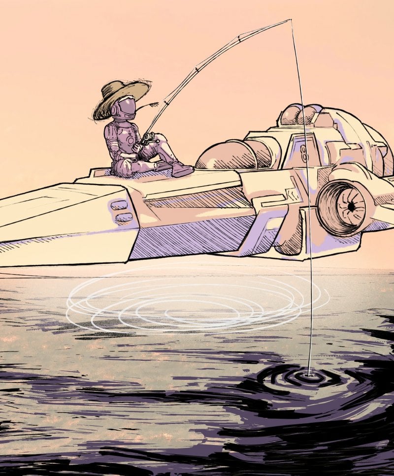 L'artwork che ha inspisrato la pesca in No Man's Sky