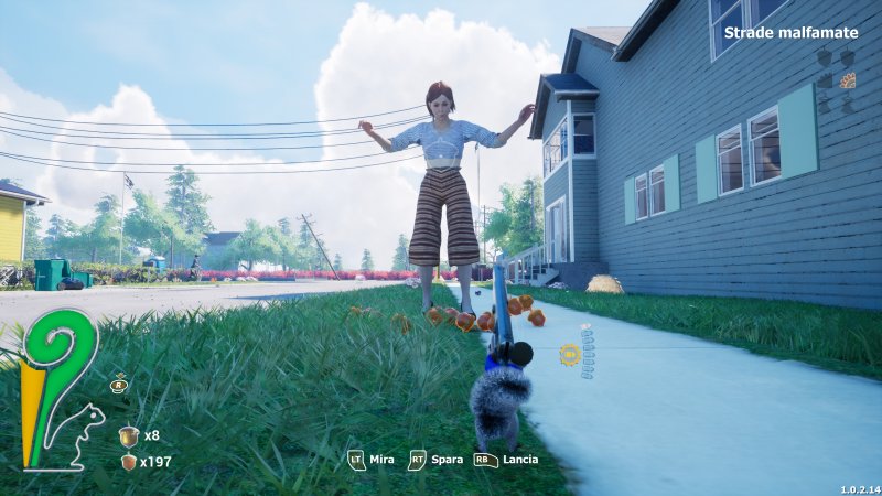 Lo scoiattolo punta un'arma contro una passante