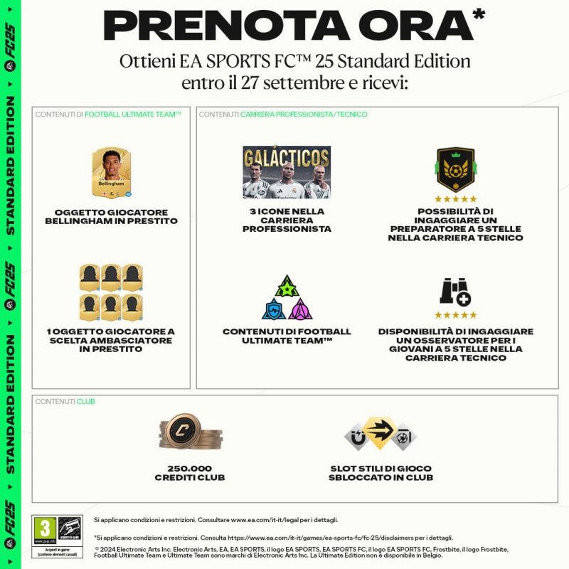 I contenuti bonus per la prenotazione di EA Sports FC 25