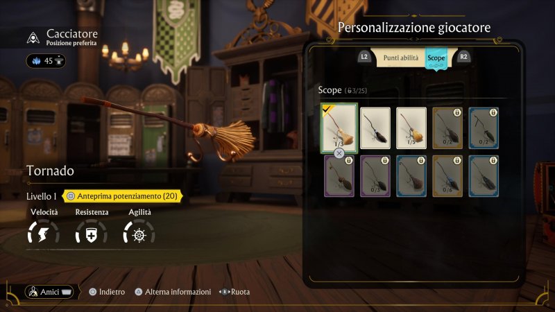 Il menu delle scope di Harry Potter: Campioni di Quidditch Il menu delle scope di Harry Potter: Campioni di Quidditch