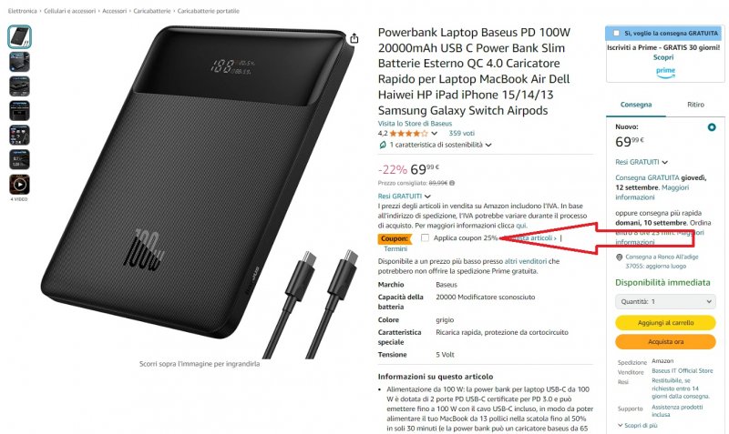 Dove attivare il coupon di Amazon