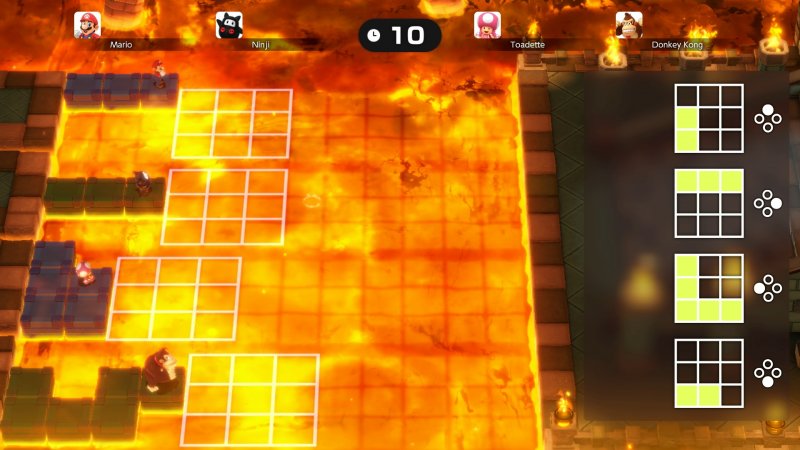 Per attraversare il magma si può utilizzare il pezzo scelto solamente a patto che nessun altro giocatore l'abbia selezionato