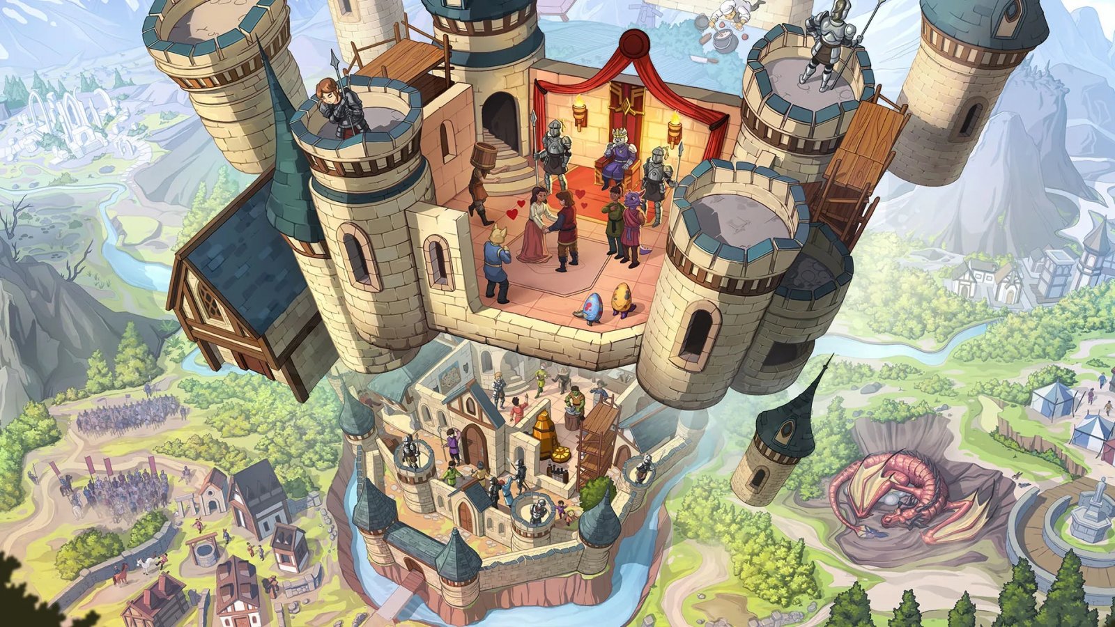 Un artwork di The Elder Scrolls: Castles che mostra un castello e il suo interno