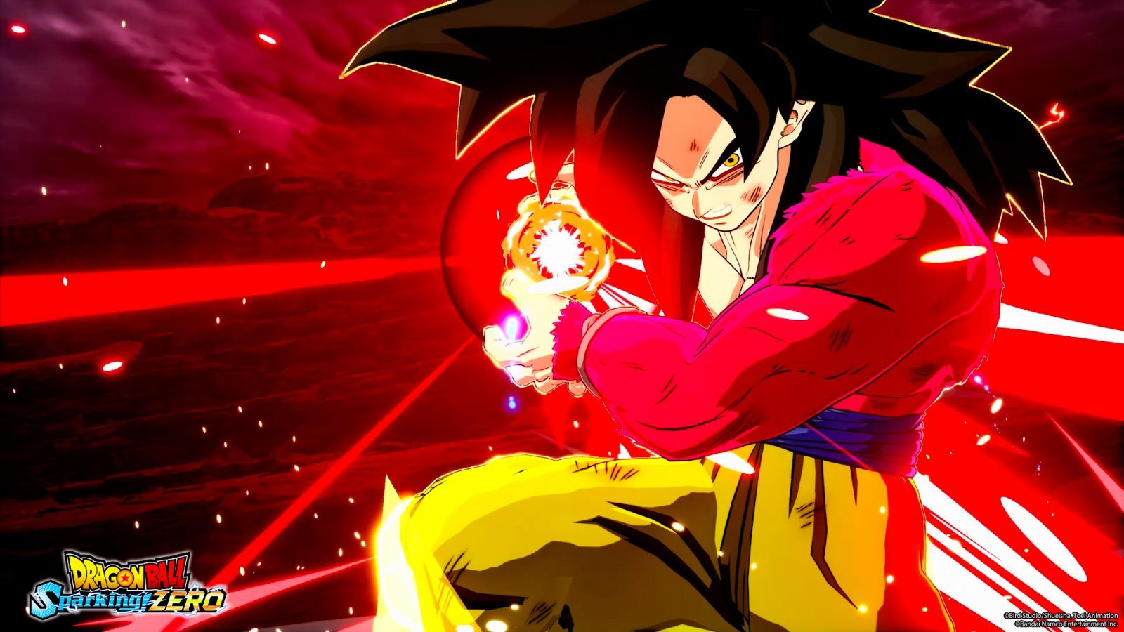 Goku Super Saiyan di quarto livello in Dragon Ball: Sparking! Zero