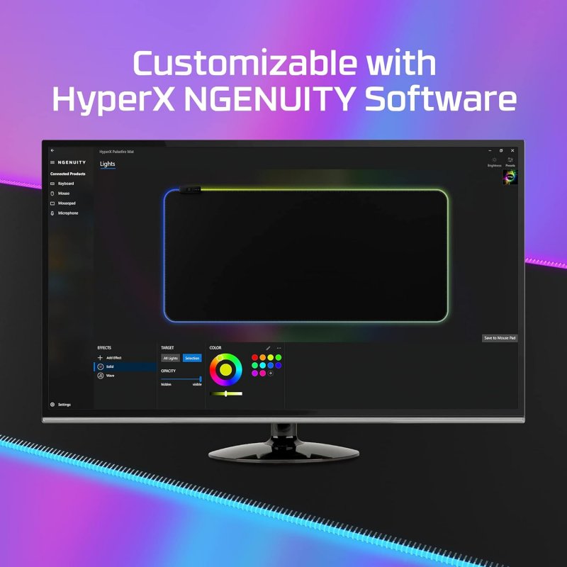 Il software per la gestione dell'illuminazione RGB del tappetino HyperX Il software per la gestione dell'illuminazione RGB del tappetino HyperX