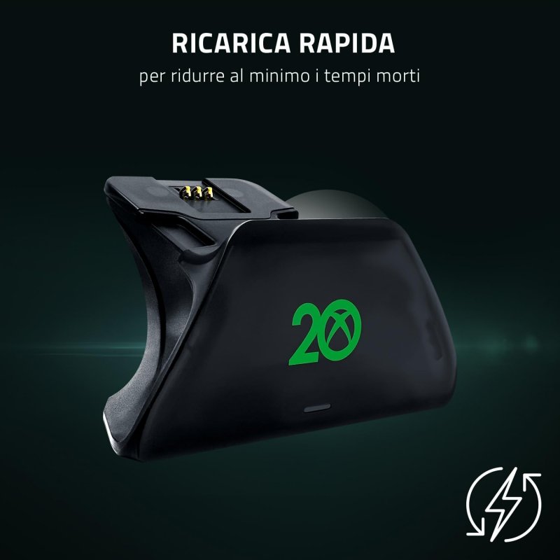 La base di ricarica di Razer per il controller Xbox La base di ricarica di Razer per il controller Xbox
