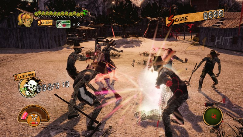Uno scontro nel terzo scenario di Lollipop Chainsaw RePOP, quello più grezzo visivamente Uno scontro nel terzo scenario di Lollipop Chainsaw RePOP, quello più grezzo visivamente