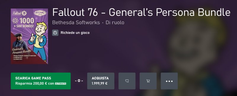 Il bundle con nome e prezzo probabilmente errato