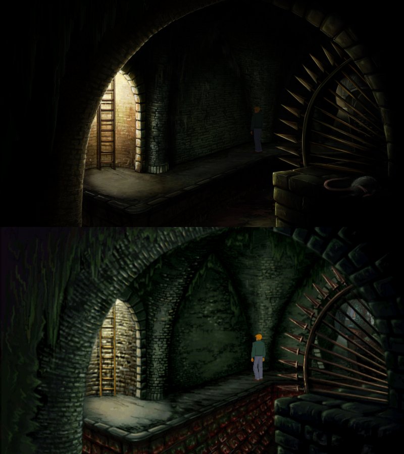 Le fogne nella versione originale e in quella Reforged