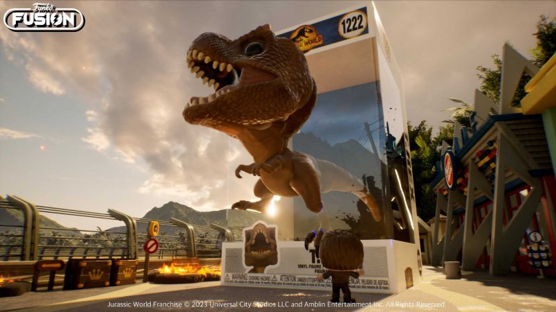 Un T-Rex in versione Funko dal livello di Jurassic World