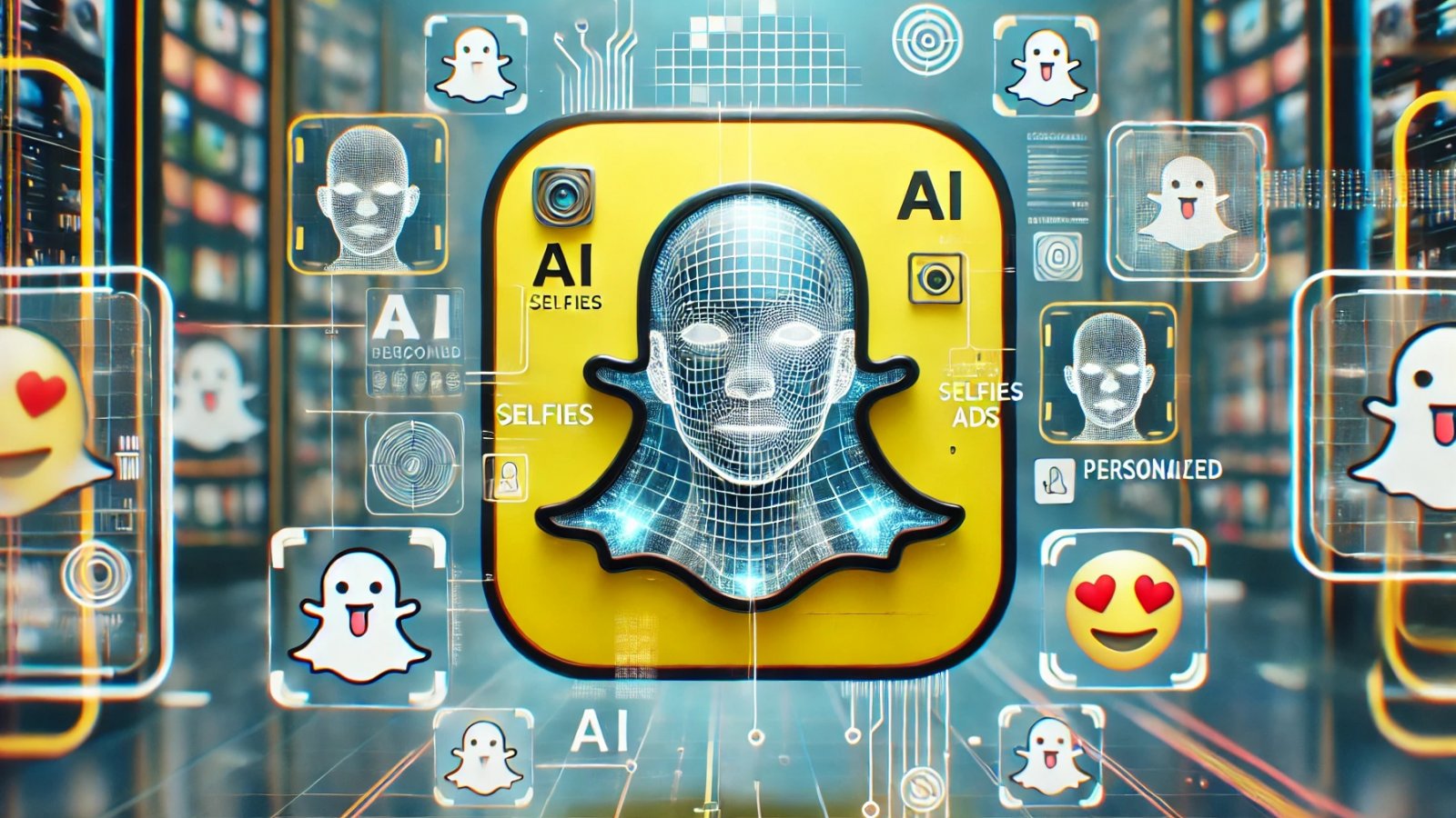 Snapchat e AI Selfies in ads, immagine generata con Dall-E