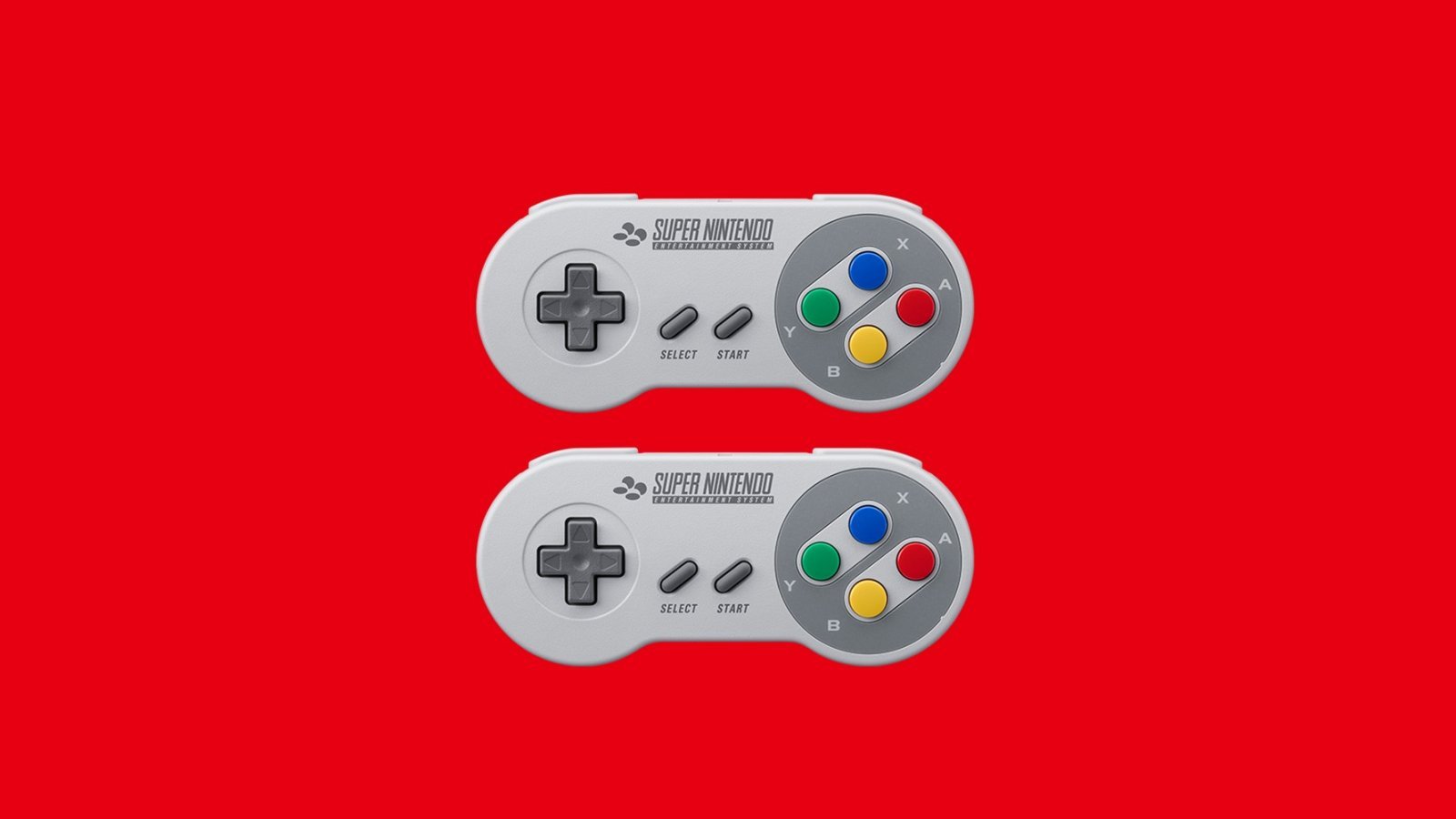 I controller per SNES su sfondo rosso